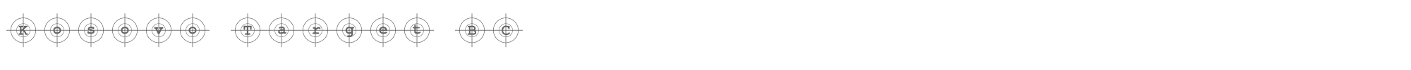 Sample characters Kosovo Target Font
