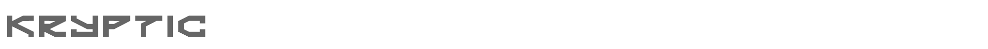 Sample characters Kryptic Font