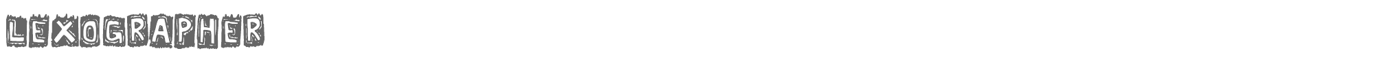 Sample characters Lexographer Font