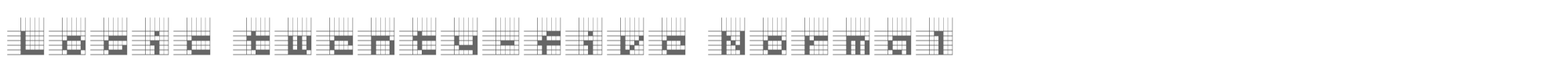 Sample characters Logic Twenty-five Font