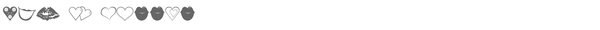 Sample characters Luv N Kisses Font