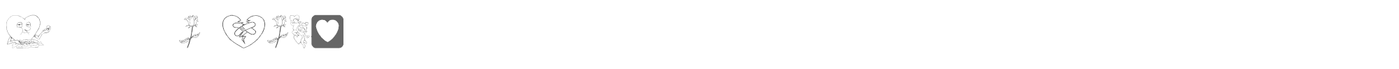 Sample characters Luvya Babe Font