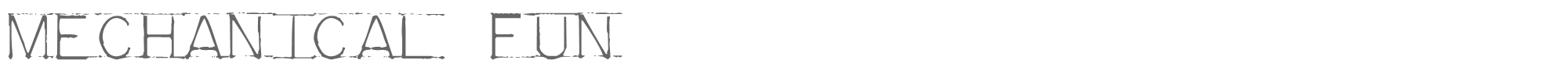 Sample characters Mechanical Fun Font