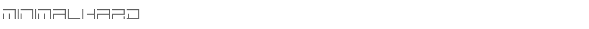 Sample characters Minimalhard Font