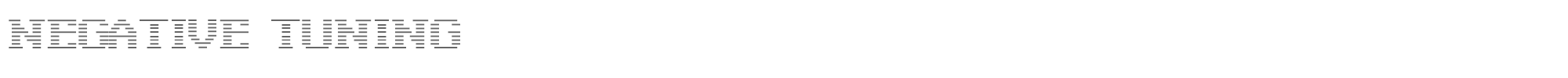Sample characters Negative Tuning Font