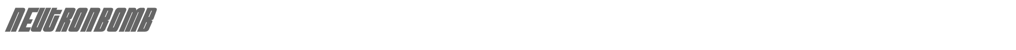 Sample characters NeutronBomb Font