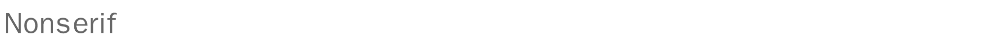 Sample characters Non Serif Font