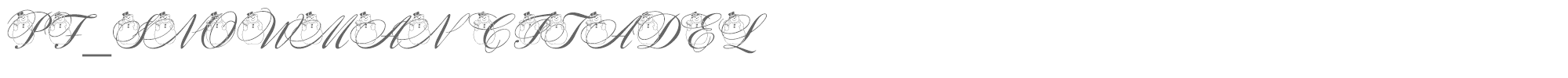 Sample characters PF Snowman Citadel Font