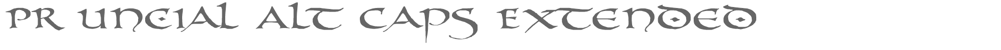 Sample characters PR Uncial Alt Caps Font