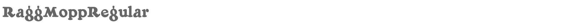 Sample characters Ragg Mopp Font