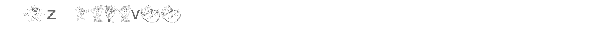 Sample characters Taz the Devil Font