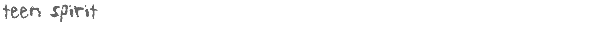 Sample characters Teen Spirit Font