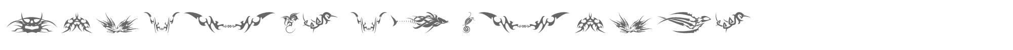 Sample characters Tribalz Font