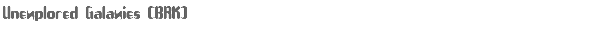 Sample characters Unexplored Galaxies Font