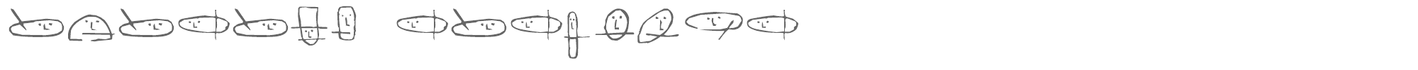 Sample characters Unusual Suspects Font
