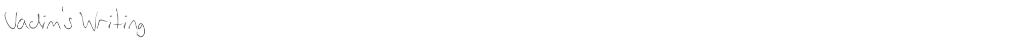 Sample characters Vadim's writing Font