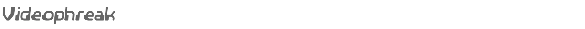 Sample characters Videophreak Font