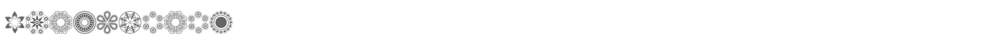 Sample characters Whirlygigs Font