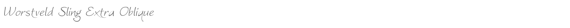 Worstveld Sling Extra WorstveldSlingExtraOblique.ttf font preview