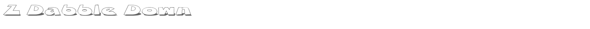 Sample characters Z dabble Down Font