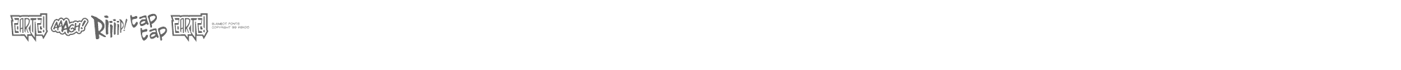 Sample characters Zartz Font