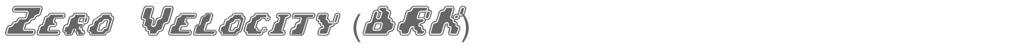 Zero Velocity zerovelo.ttf font preview
