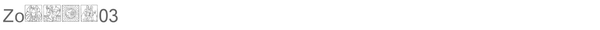 Sample characters Zodiac 03 Font
