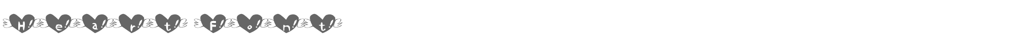 Sample characters Heart Font Font