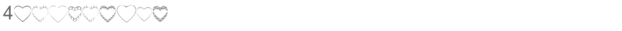 Sample characters 4YEOhearts Font