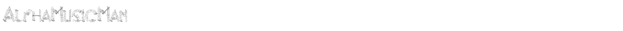 Sample characters Alpha Music Man Font