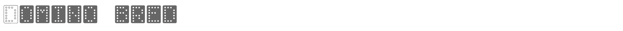 Sample characters Domino Font
