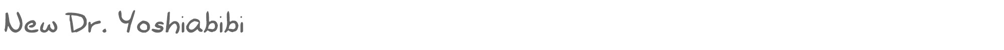 Sample characters New Dr. Yoshiabibi Font