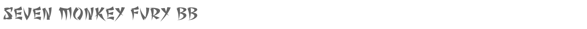 Sample characters Seven Monkey Fury BB Font