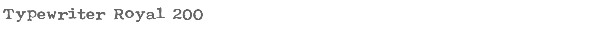 Sample characters Typewriter Royal 200 Font