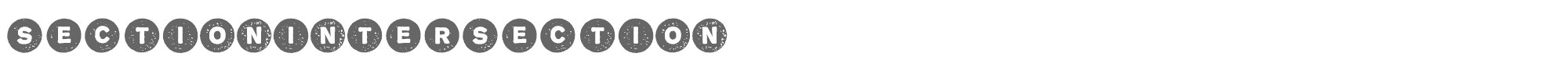 Sample characters Section Intersection Font