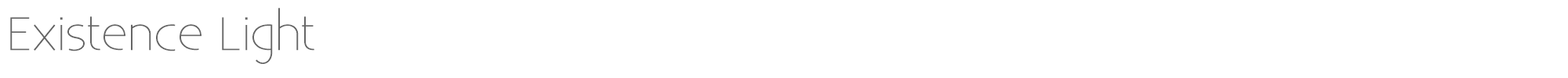 Sample characters Existence Light Font