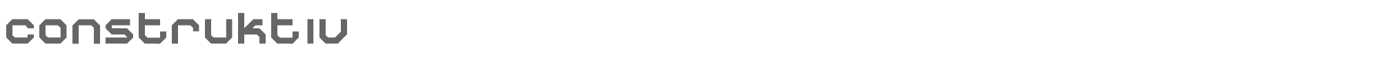 Sample characters Construktiv Font