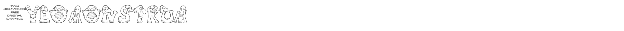 Sample characters 4YEOmonstrum Font