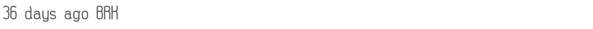 Sample characters 36 days ago BRK Font