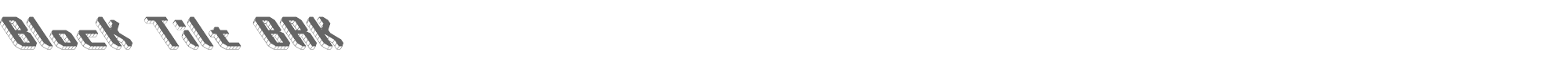 Sample characters Block Tilt BRK Font