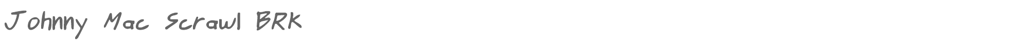 Sample characters Johnny Mac Scrawl BRK Font