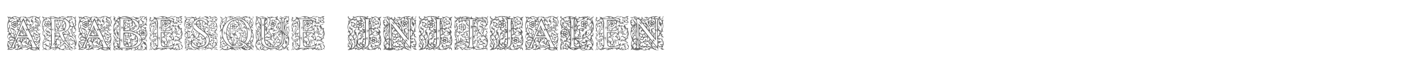 Sample characters Arabesque Initialen Font