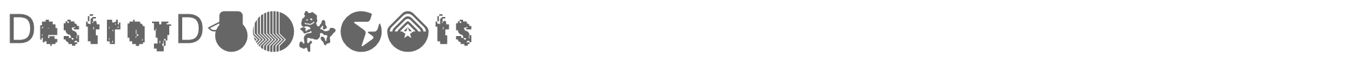 Sample characters Destroy Dingbats Font