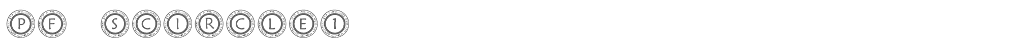 Sample characters PF Scircle1 Font