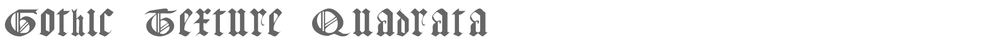 Sample characters Gothic Texture Quadrata Font