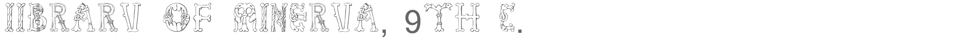 Sample characters Library of Minerva, 9th c. Font