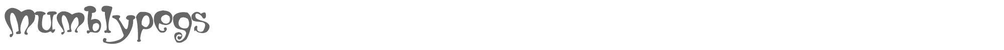 Sample characters Mumblypegs Font