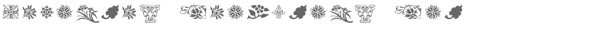 Sample characters Printers Ornaments One Font