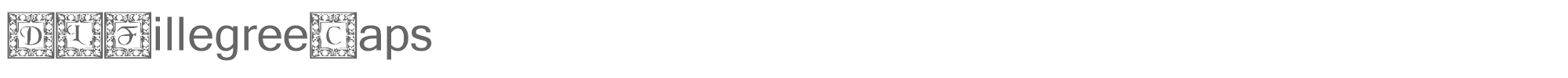 Sample characters DLFillegreeCaps Font