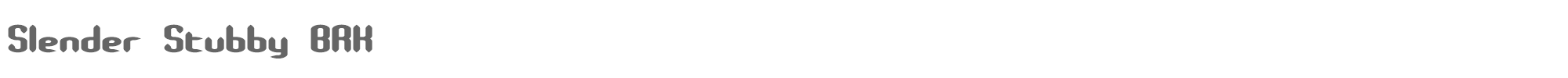 Slender BRK slenstub.ttf font preview